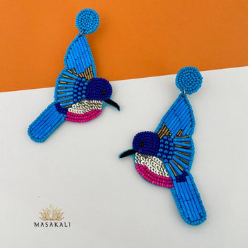 Masakali Hummingbird Beaded Handmade Quirky Earrings
