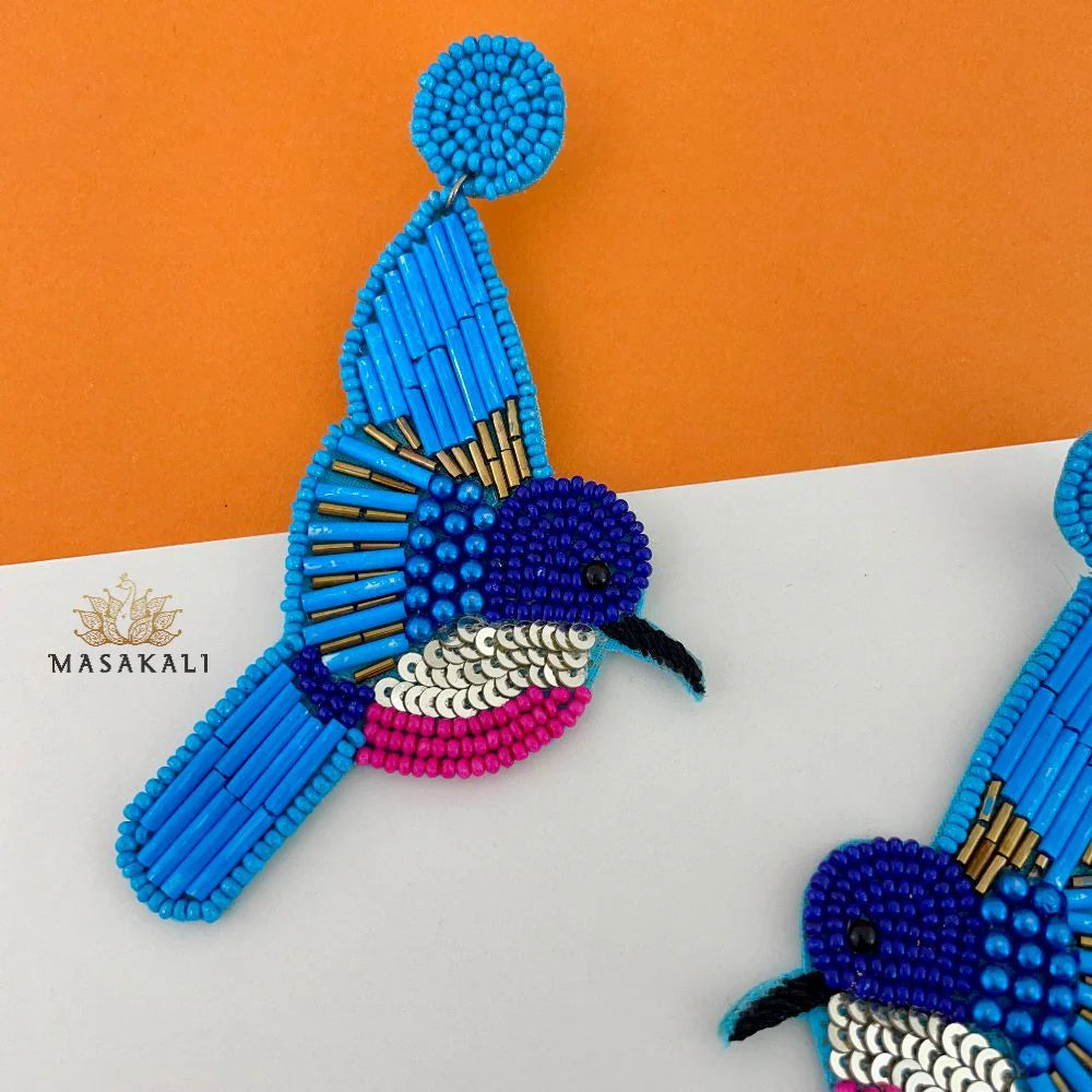 Masakali Hummingbird Beaded Handmade Quirky Earrings