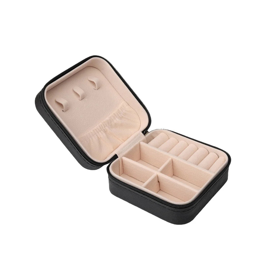 Masakali Jewellery Storage Box, PU Leather Jewellery Organiser For Women - Black