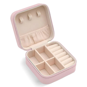 Masakali Jewellery Storage Box, PU Leather Jewellery Organiser For Women - Pink