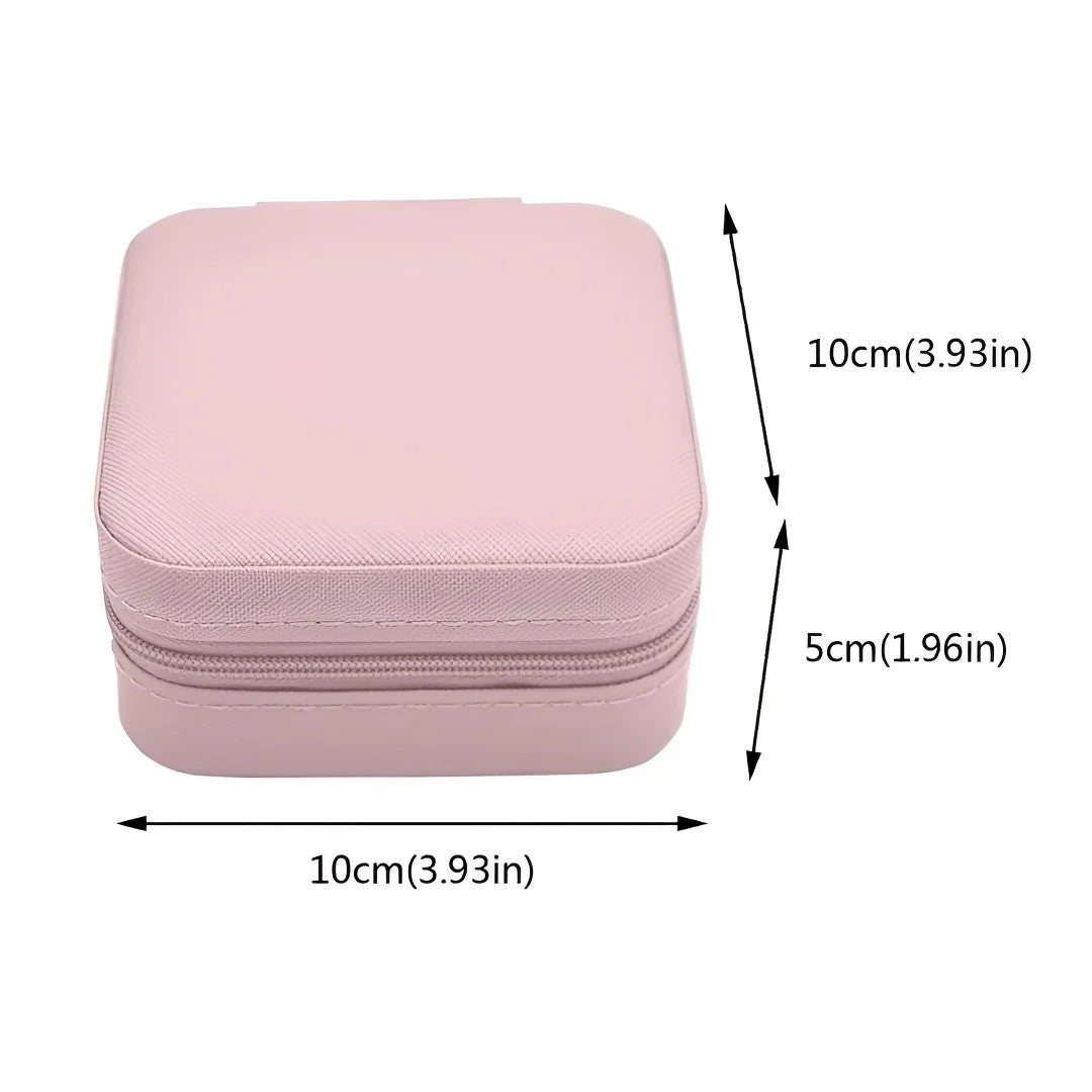 Masakali Jewellery Storage Box, PU Leather Jewellery Organiser For Women - Pink
