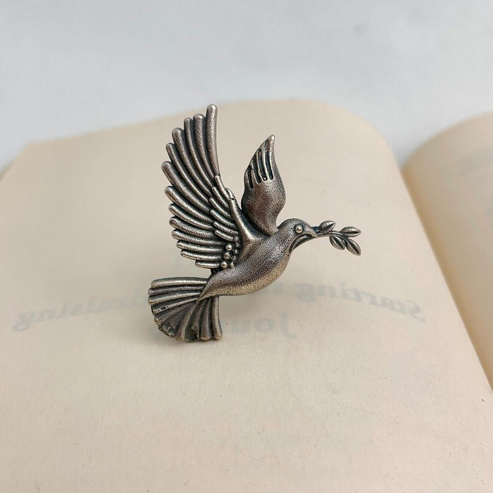 Masakali Oxidised Silver Adjustable Pigeon Ring