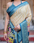 Masakali Saree, Pure Silk Digital Printed Saree & Intricate Brocade Blouse