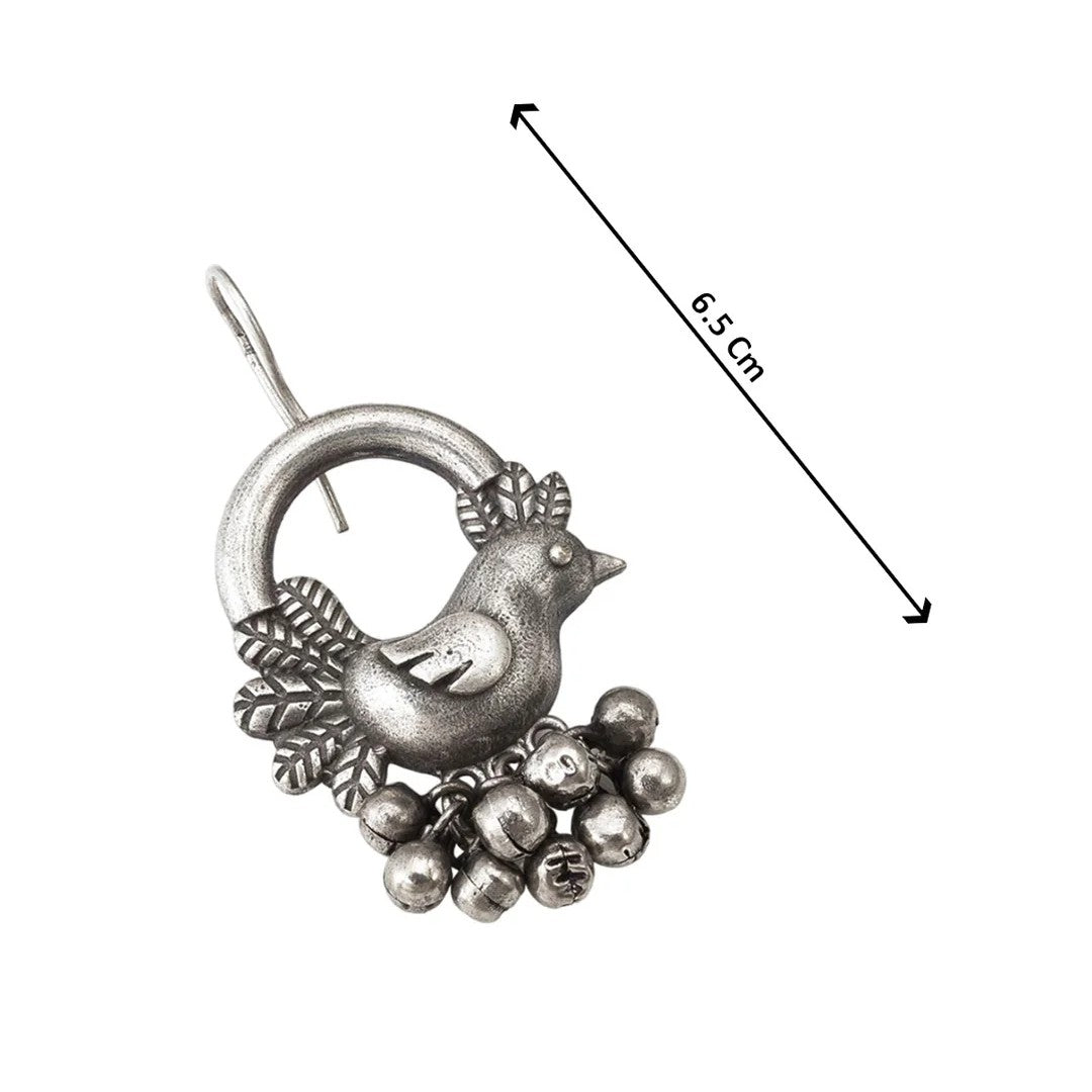 Masakali Silver-Plated Cute Little Bird Dangle Earrings