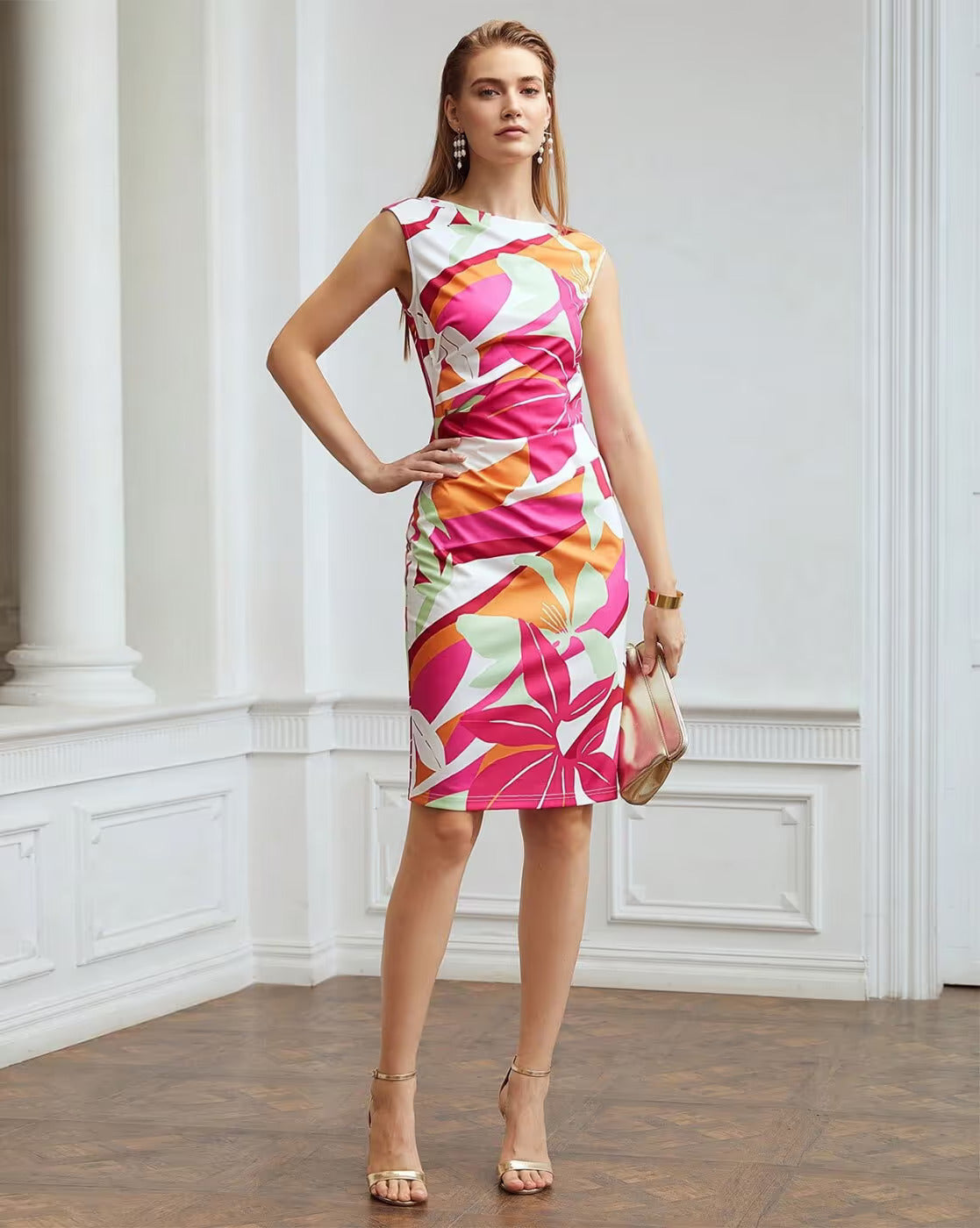 Masakali Women Sheath Floral Print Bodycon Dress