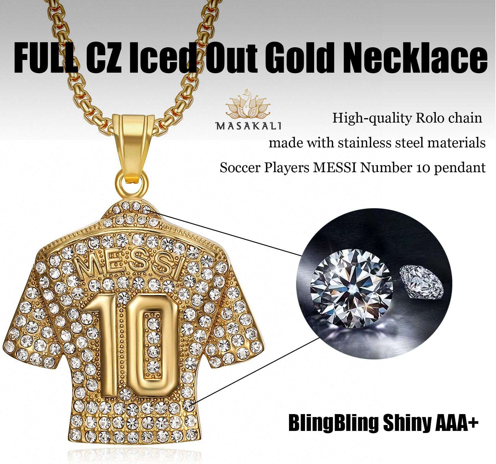 Messi No. 10 Jersey Pendant Necklace