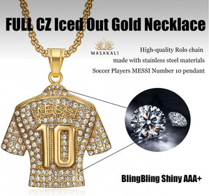 Messi No. 10 Jersey Pendant Necklace