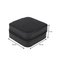 Mini Jewellery Organizer, Black Textured PU Leather Travel Jewellery Storage Box For Women