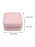 Mini Jewellery Organizer, Textured PU Leather Travel Jewellery Storage Box For Women, Pink