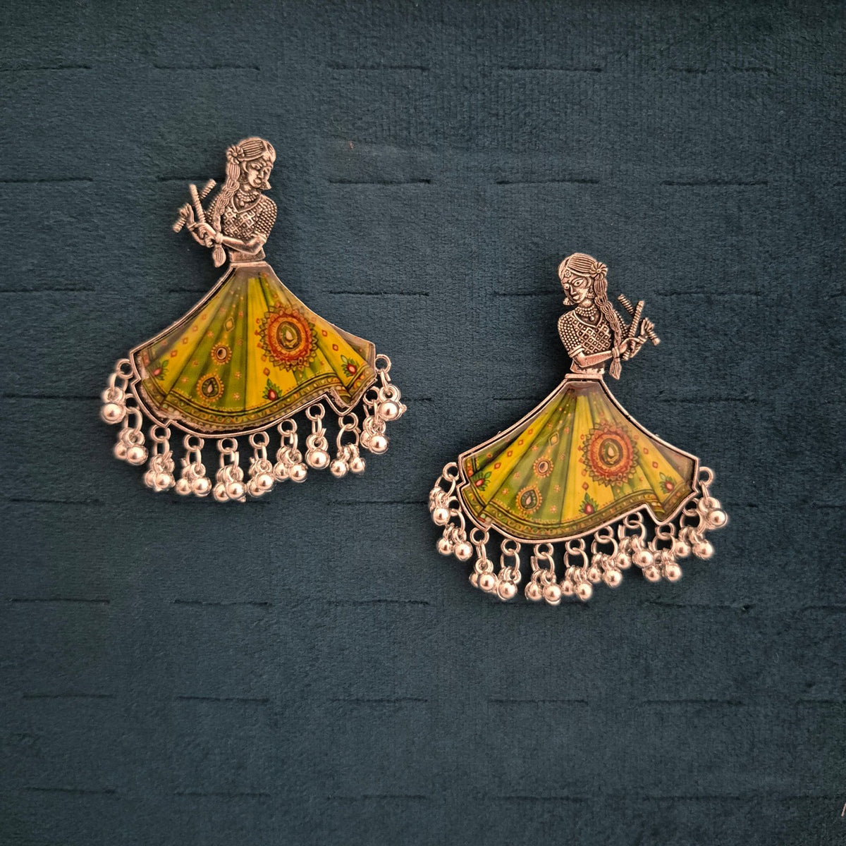 Navratri Dancing Doll Dandiya Earrings, Garba Dancer Jhumki