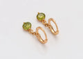 Olive Green Zirconia Stone Studded Earrings, 14k Gold Plated Drop & Dangle Earrings For Women