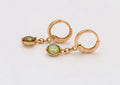 Olive Green Zirconia Stone Studded Earrings, 14k Gold Plated Drop & Dangle Earrings For Women