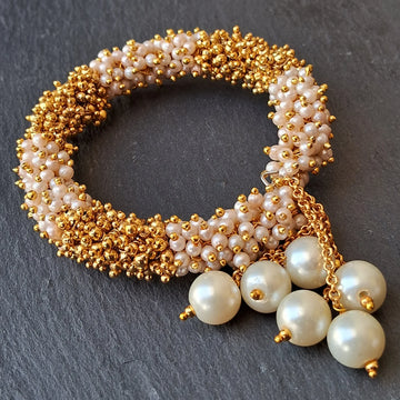 Openable Dual-Toned Pearl Beaded Fusion Bracelet
