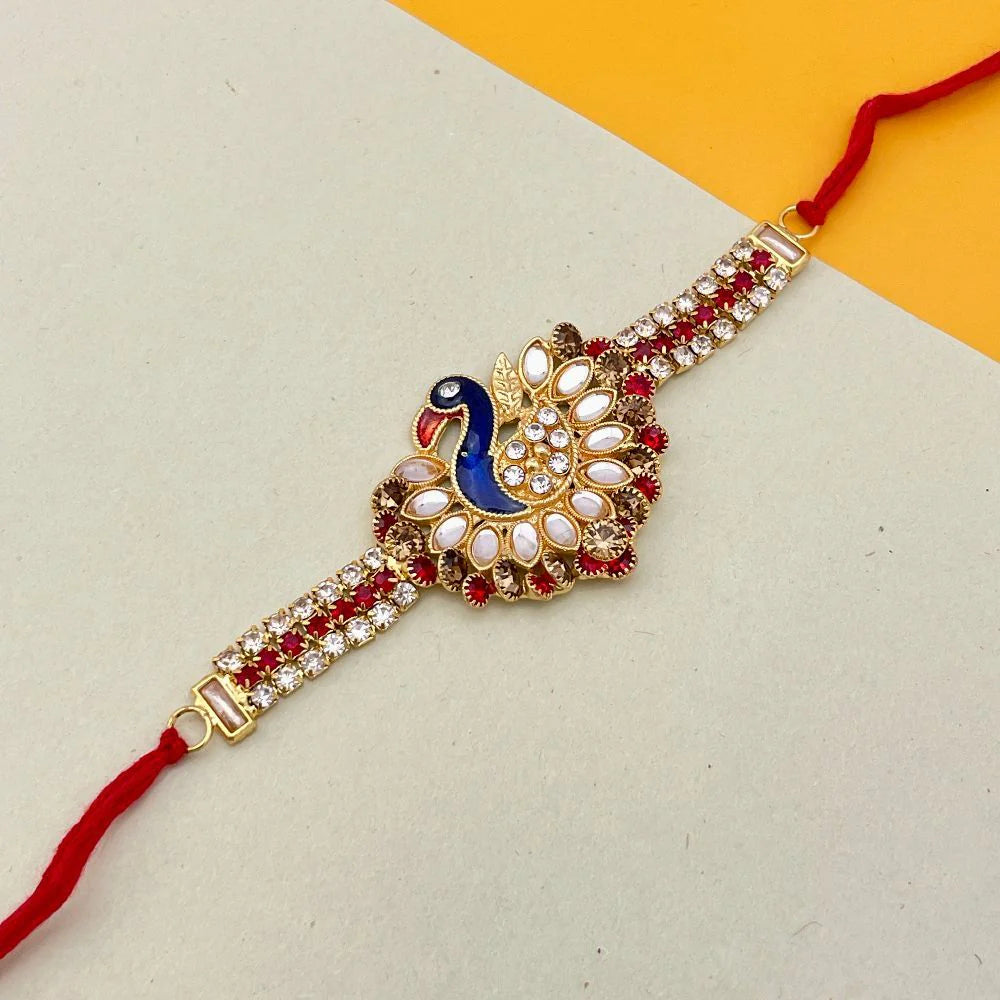 Peacock Charm Fancy Rakhi For Raksha Bandhan