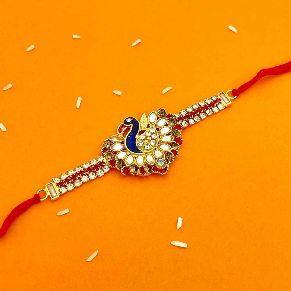 Peacock Charm Fancy Rakhi For Raksha Bandhan