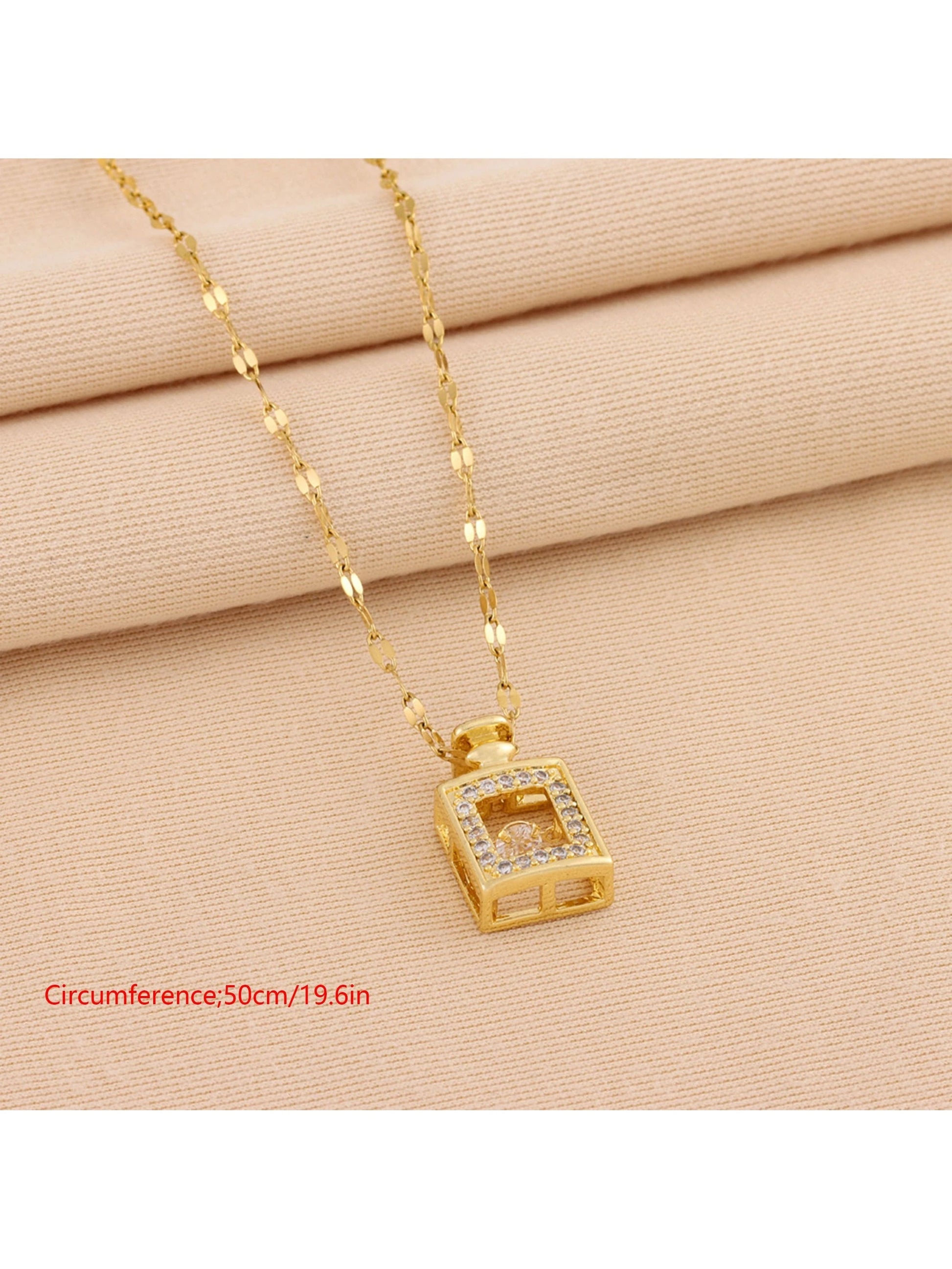 Perfume Bottle Necklace, Dancing Diamond Scent Holder Pendant Necklace For Women, Korean Jewellery