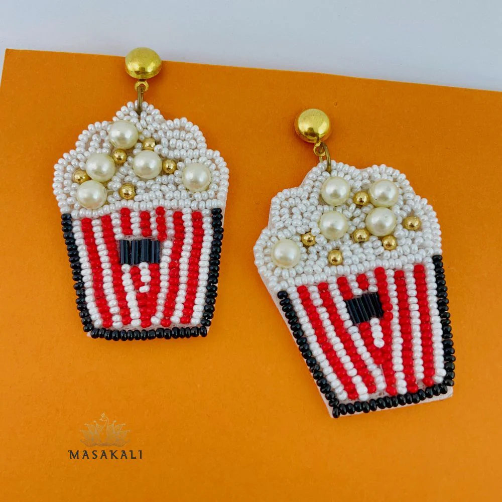 Popcorn Beaded Handmade Quirky Earrings