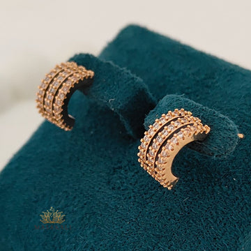 Rose Gold-Plated AD Studded Korean Ear Cuff Earrings