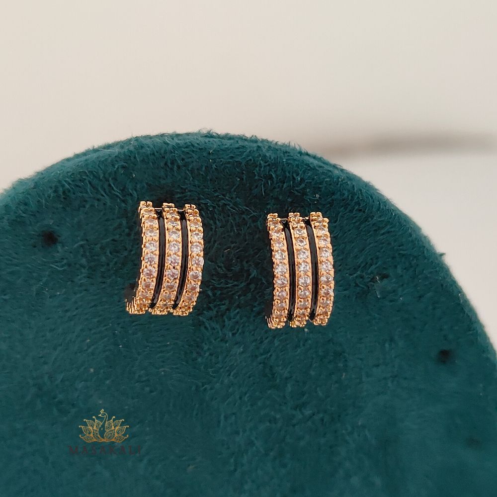 Rose Gold-Plated AD Studded Korean Ear Cuff Earrings