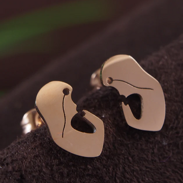 Rose Gold Baby Face Stud Earrings