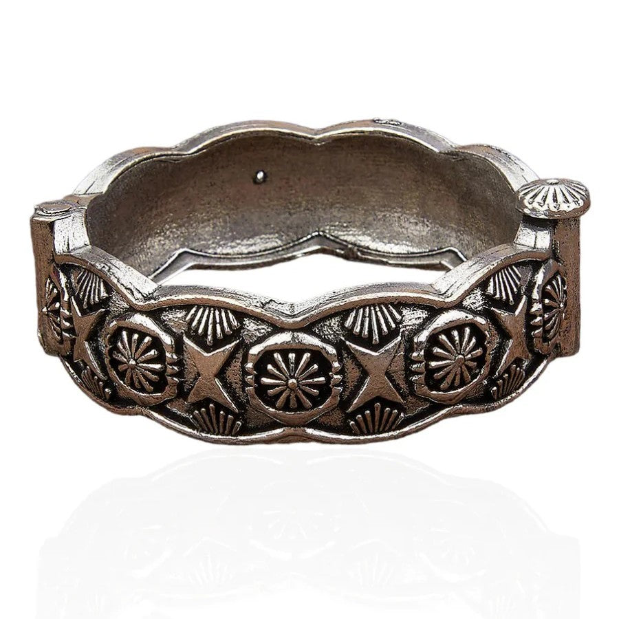 Silver-Plated Antique Kada Bracelet, Openable Bangle (1pc)