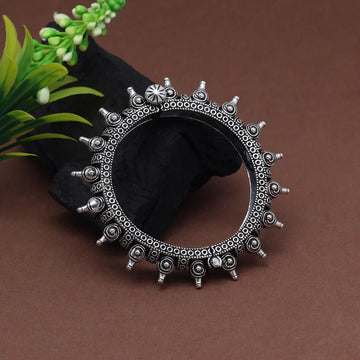 German Silver Silver-Plated Openable Spiked Kada Bangle For Women (1pc)