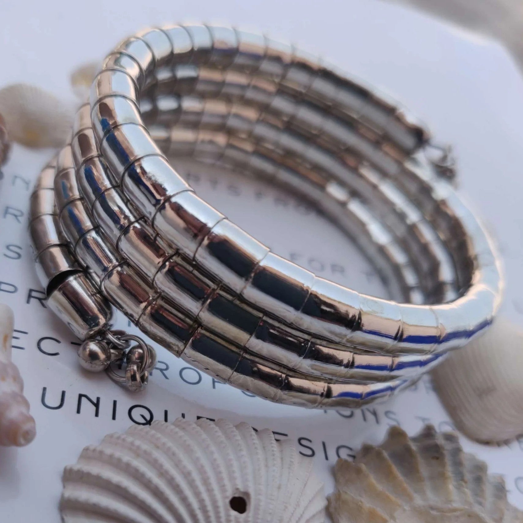 Silver-Toned Lightweight Adjustable Spiral Bangle