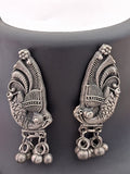 Tribal Antique Choker With Earrings, Oxidised Silver Necklace Set