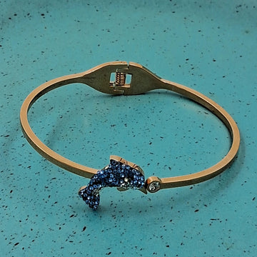 Whale Fish Design AD Embellished Kada Bracelet